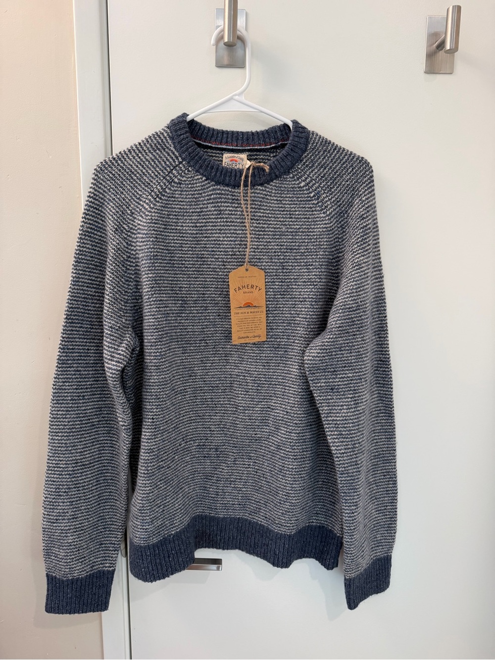 NWT Faherty Striped Crewneck Sweater